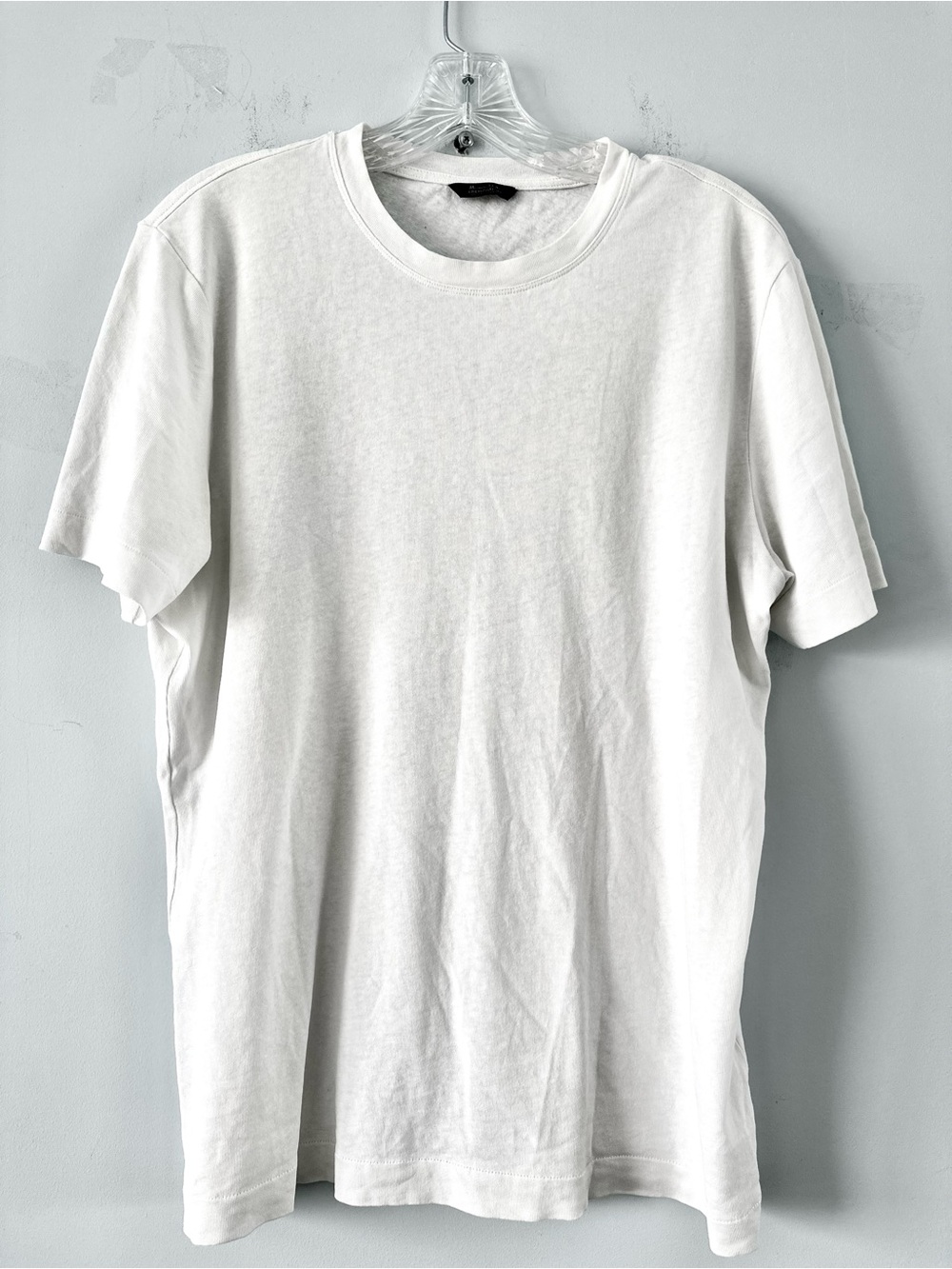 Massimo Dutti White Short-Sleeve Crewneck T-Shirt